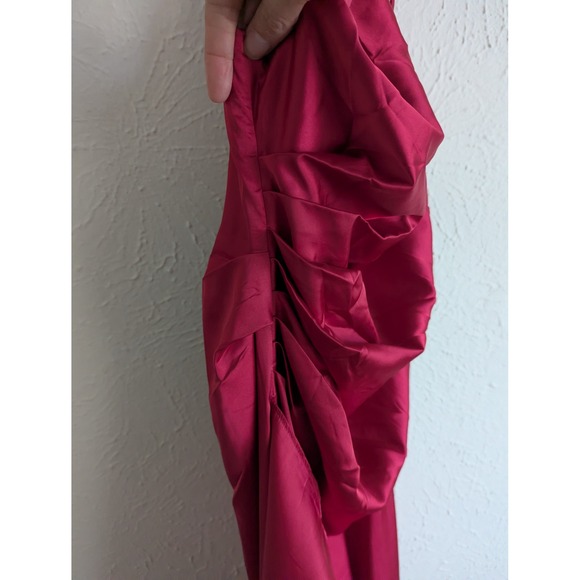Babyboo Ariel maxi dress red size S NWT one shoulder thigh slit - Picture 7 of 8